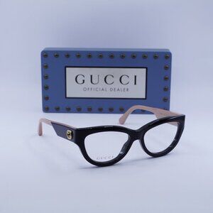 Gucci GG1665O 008 Cat Eye Eyeglasses - Black/Nude 53mm